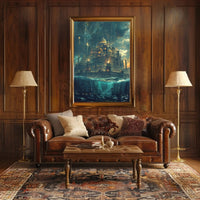 Fantastical City Underwater Dreamscape Futuristic Sci-Fi Poster PosterGoat