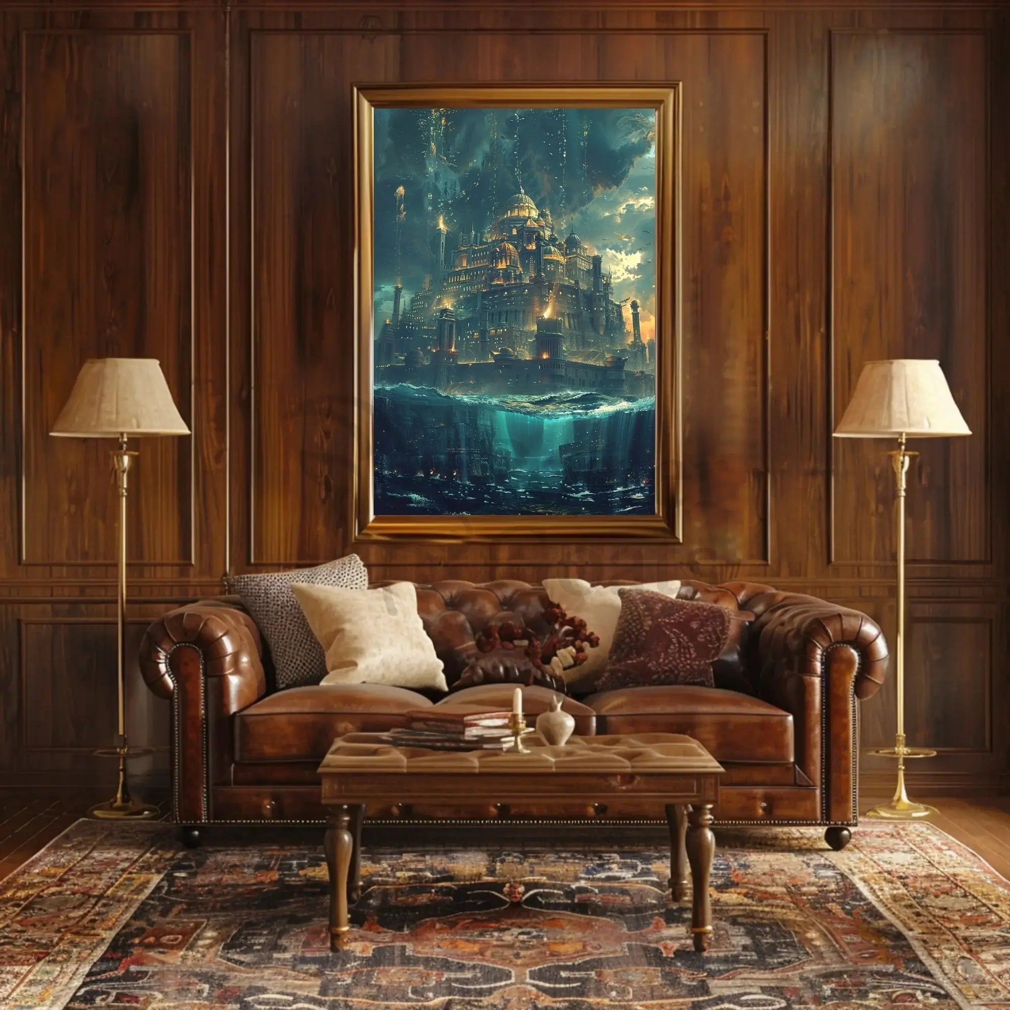 Fantastical City Underwater Dreamscape Futuristic Sci-Fi Poster PosterGoat