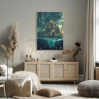 Fantastical City Underwater Dreamscape Futuristic Sci-Fi Poster PosterGoat