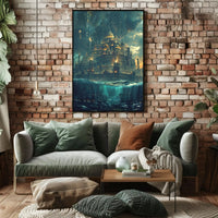 Fantastical City Underwater Dreamscape Futuristic Sci-Fi Poster PosterGoat