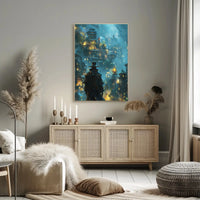 Fantastical Eastern Cityscape Adventure Futuristic Sci-Fi Poster PosterGoat