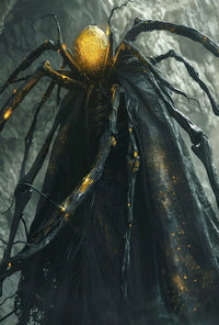Fantastical Mystical Creature in Darkened Cave Futuristic Sci-Fi Poster PosterGoat