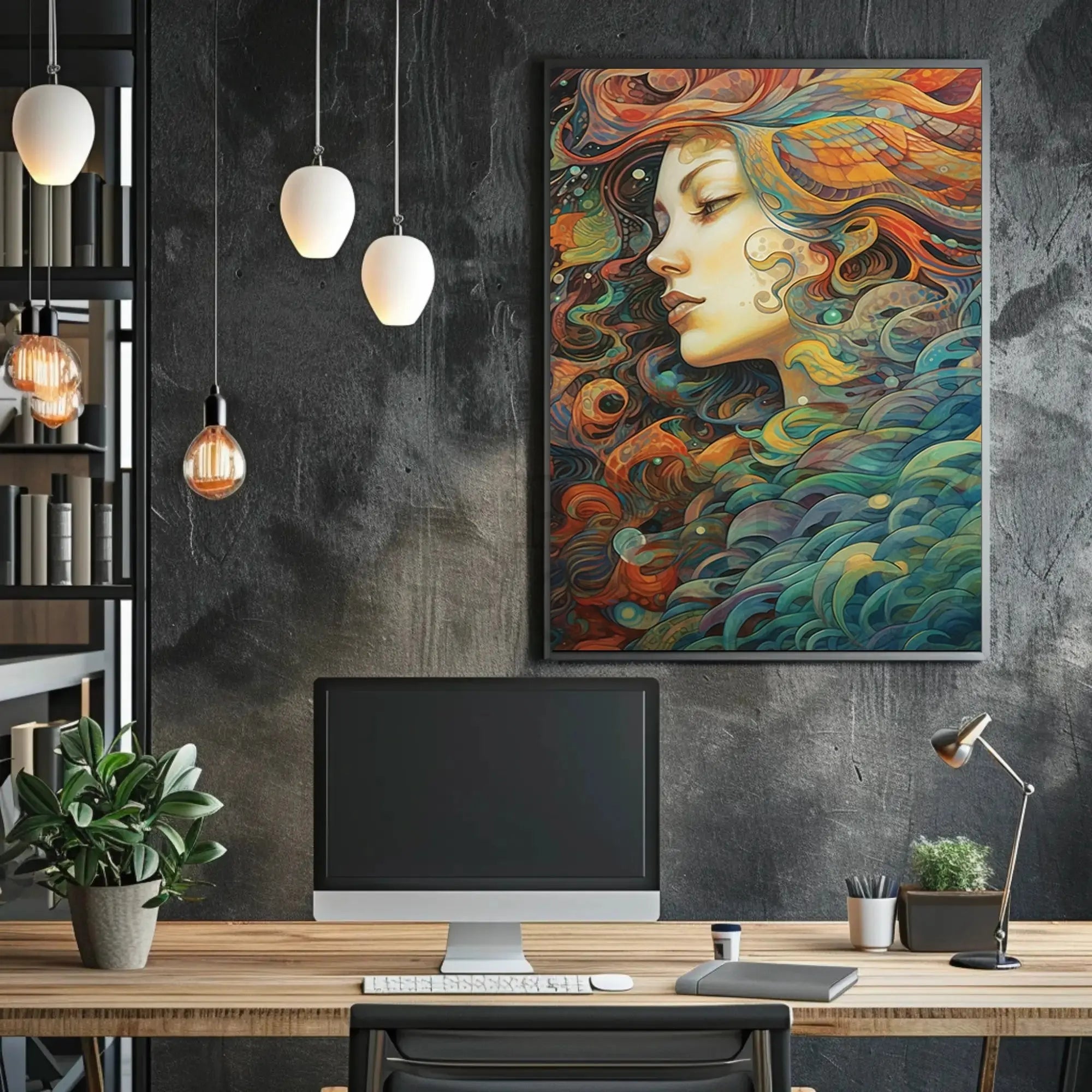 Fantastical Ocean Dreamscape Artistic Poster PosterGoat