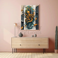 Fantastical Sea Monster Adventure Art Poster PosterGoat