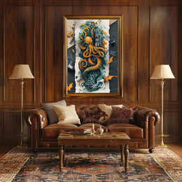 Fantastical Sea Monster Adventure Art Poster PosterGoat