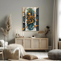 Fantastical Sea Monster Adventure Art Poster PosterGoat