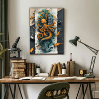 Fantastical Sea Monster Adventure Art Poster PosterGoat