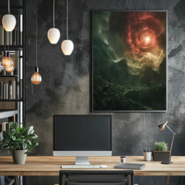 Fantastical Swirling Vortex Futuristic Sci-Fi Poster PosterGoat