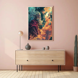 Fantastical Wizard in Mystical Cosmic Setting - Pop Culture Poster PosterGoat