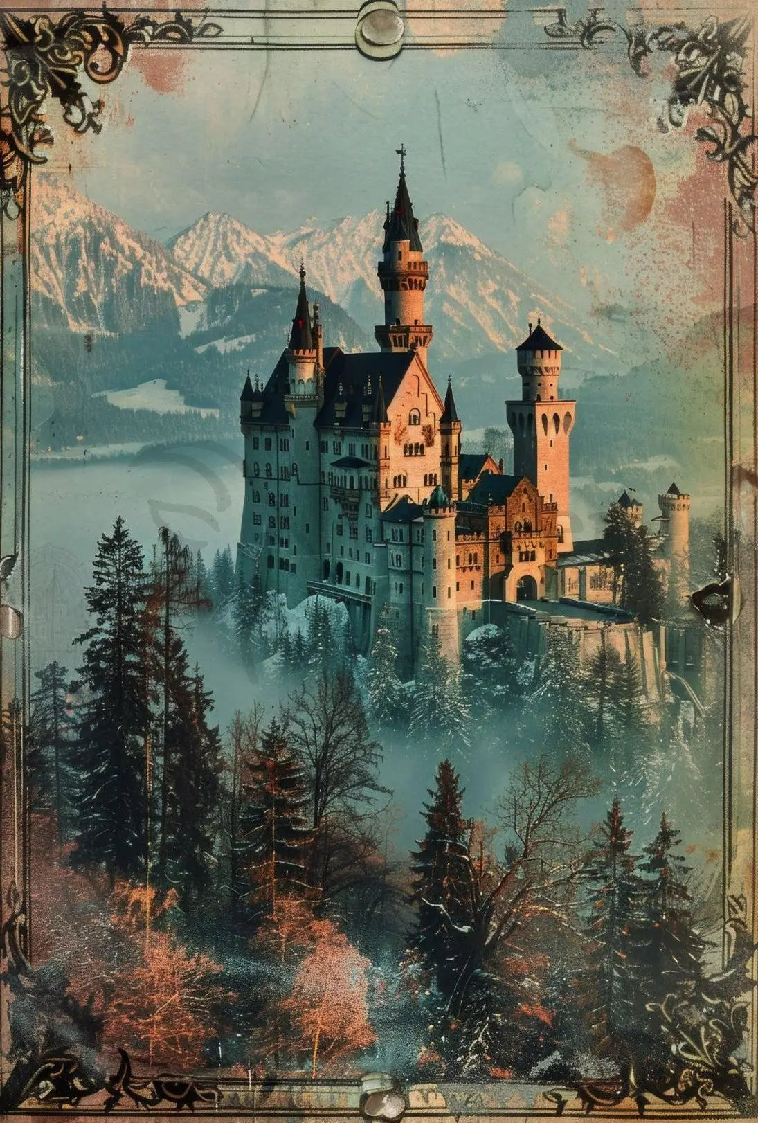 Fantasy Castle with Romantic Era Charm Poster PosterGoat