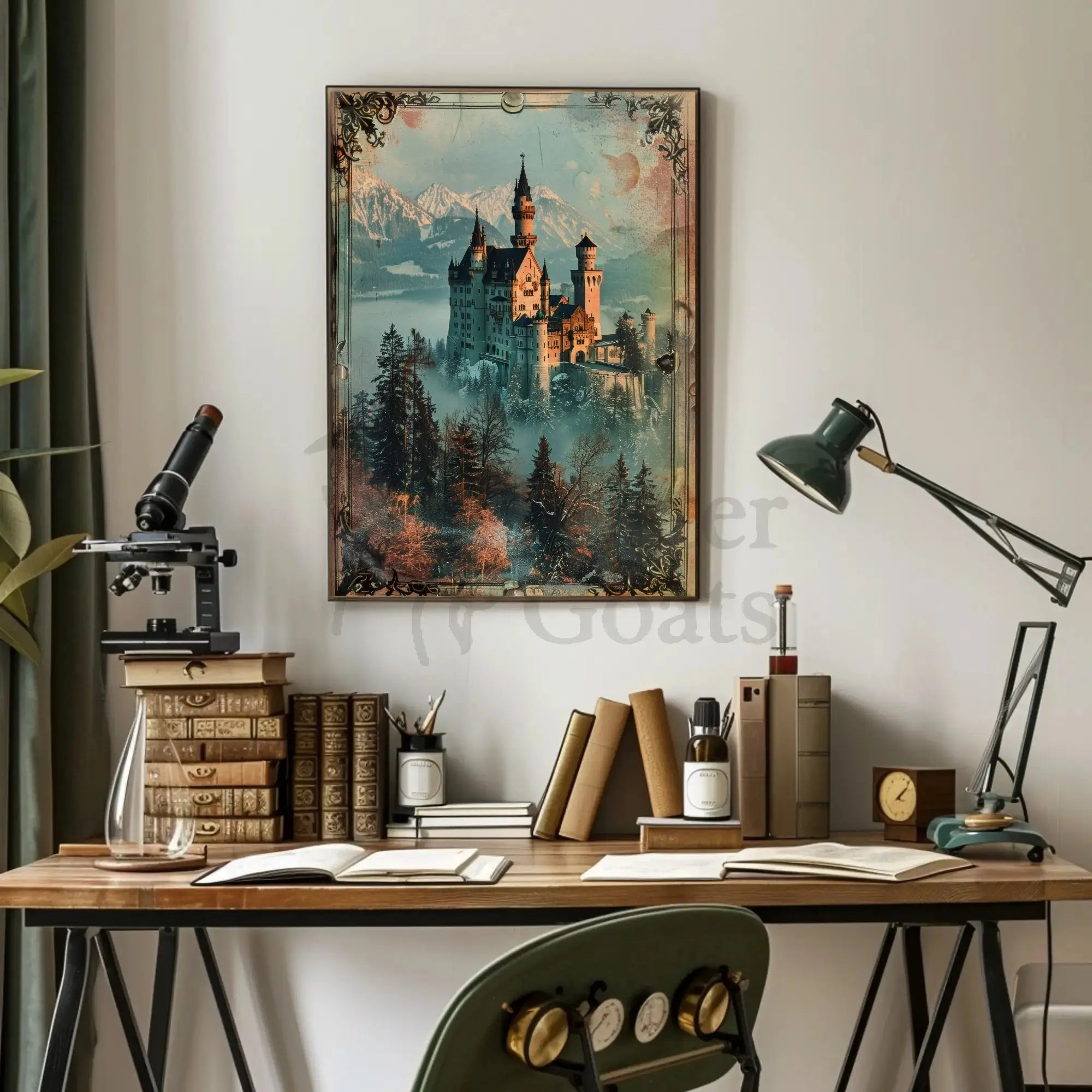 Fantasy Castle with Romantic Era Charm Poster PosterGoat