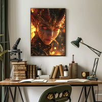 Fantasy Demon with Glowing Eyes Artistic Poster PosterGoat