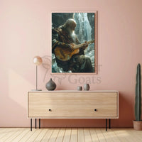 Fantasy Elderly Musician in Enchanting Realm Poster PosterGoat