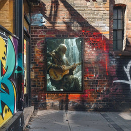 Fantasy Elderly Musician in Enchanting Realm Poster PosterGoat