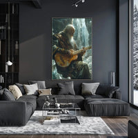 Fantasy Elderly Musician in Enchanting Realm Poster PosterGoat