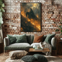 Fantasy Knight on Horseback Epic Scene Artistic Poster PosterGoat