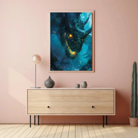 Fantasy Sea Monster in Mystical Depths Artistic Poster PosterGoat
