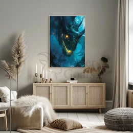 Fantasy Sea Monster in Mystical Depths Artistic Poster PosterGoat