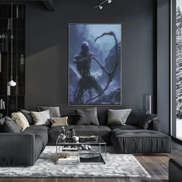 Fantasy Skeletal Archer in Ominous Dark Setting - Artistic Poster PosterGoat
