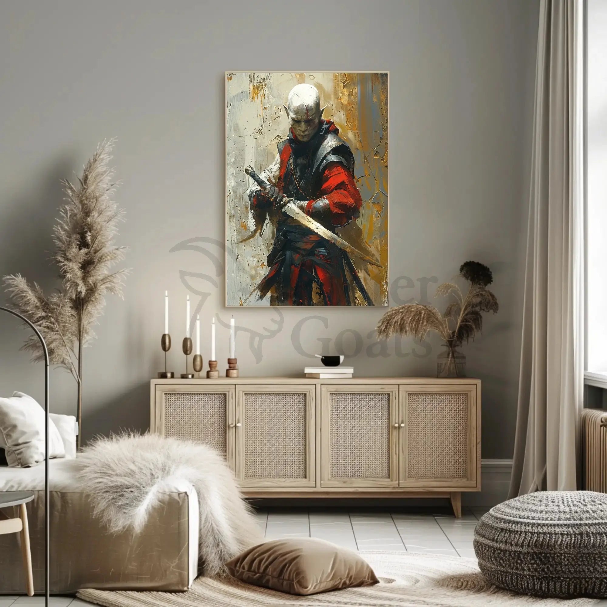Fantasy Warrior Art Print for Artistic or Pop Culture Poster PosterGoat