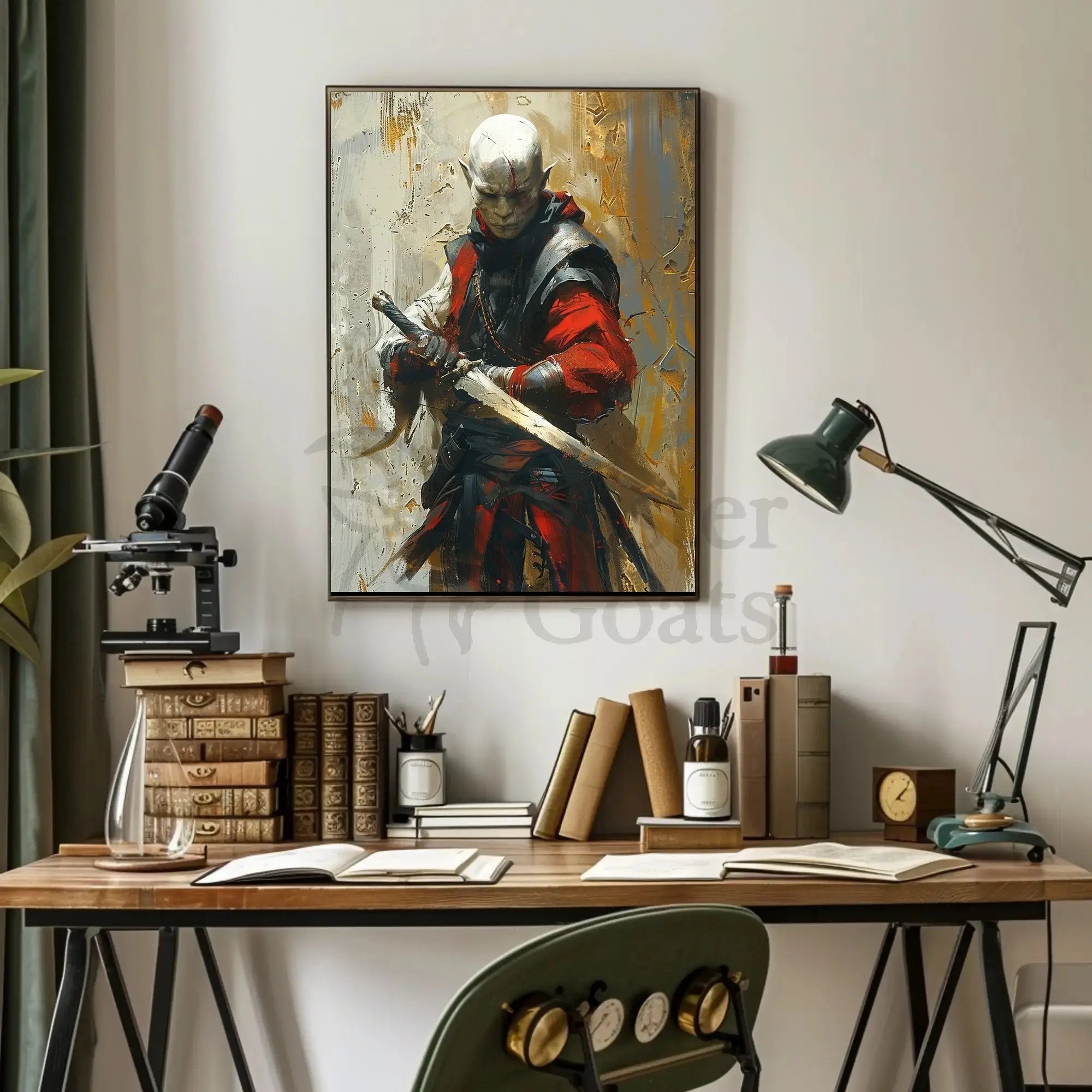 Fantasy Warrior Art Print for Artistic or Pop Culture Poster PosterGoat