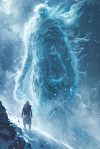 Fantasy Winter Realm: Majestic Icy Journey Artistic Poster PosterGoat