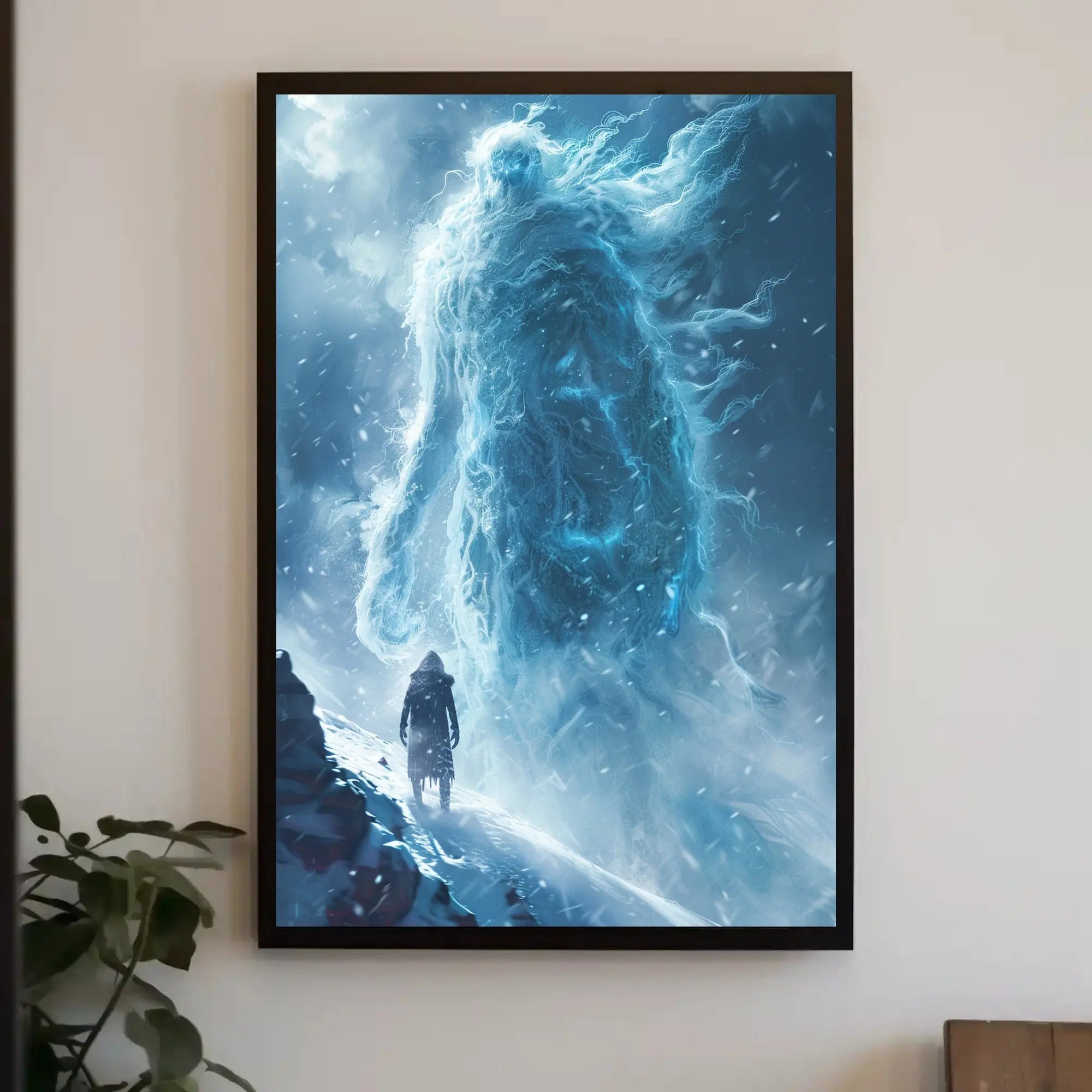 Fantasy Winter Realm: Majestic Icy Journey Artistic Poster PosterGoat