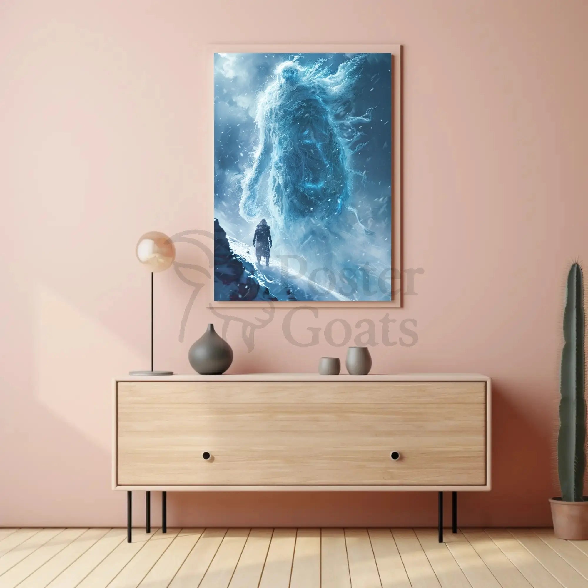 Fantasy Winter Realm: Majestic Icy Journey Artistic Poster PosterGoat
