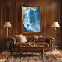 Fantasy Winter Realm: Majestic Icy Journey Artistic Poster PosterGoat