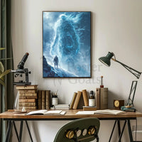 Fantasy Winter Realm: Majestic Icy Journey Artistic Poster PosterGoat