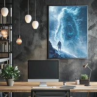 Fantasy Winter Realm: Majestic Icy Journey Artistic Poster PosterGoat