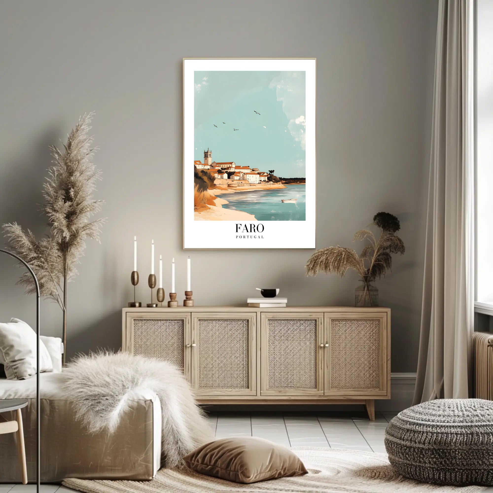 Faro Coastal Scene: A Travel Poster PosterGoat