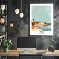 Faro Coastal Scene: A Travel Poster PosterGoat