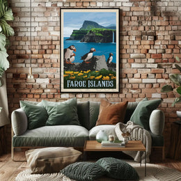 Faroe Islands Coastal Beauty Travel Poster PosterGoat