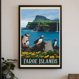 Faroe Islands Coastal Beauty Travel Poster PosterGoat