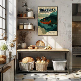 Fear The Freshwater Hunter Poster PosterGoat