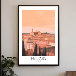 Ferrara Italian Cityscape Vintage Travel Poster PosterGoat