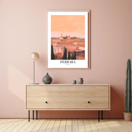 Ferrara Italian Cityscape Vintage Travel Poster PosterGoat