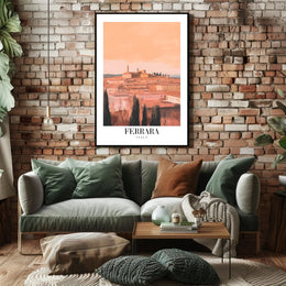 Ferrara Italian Cityscape Vintage Travel Poster PosterGoat