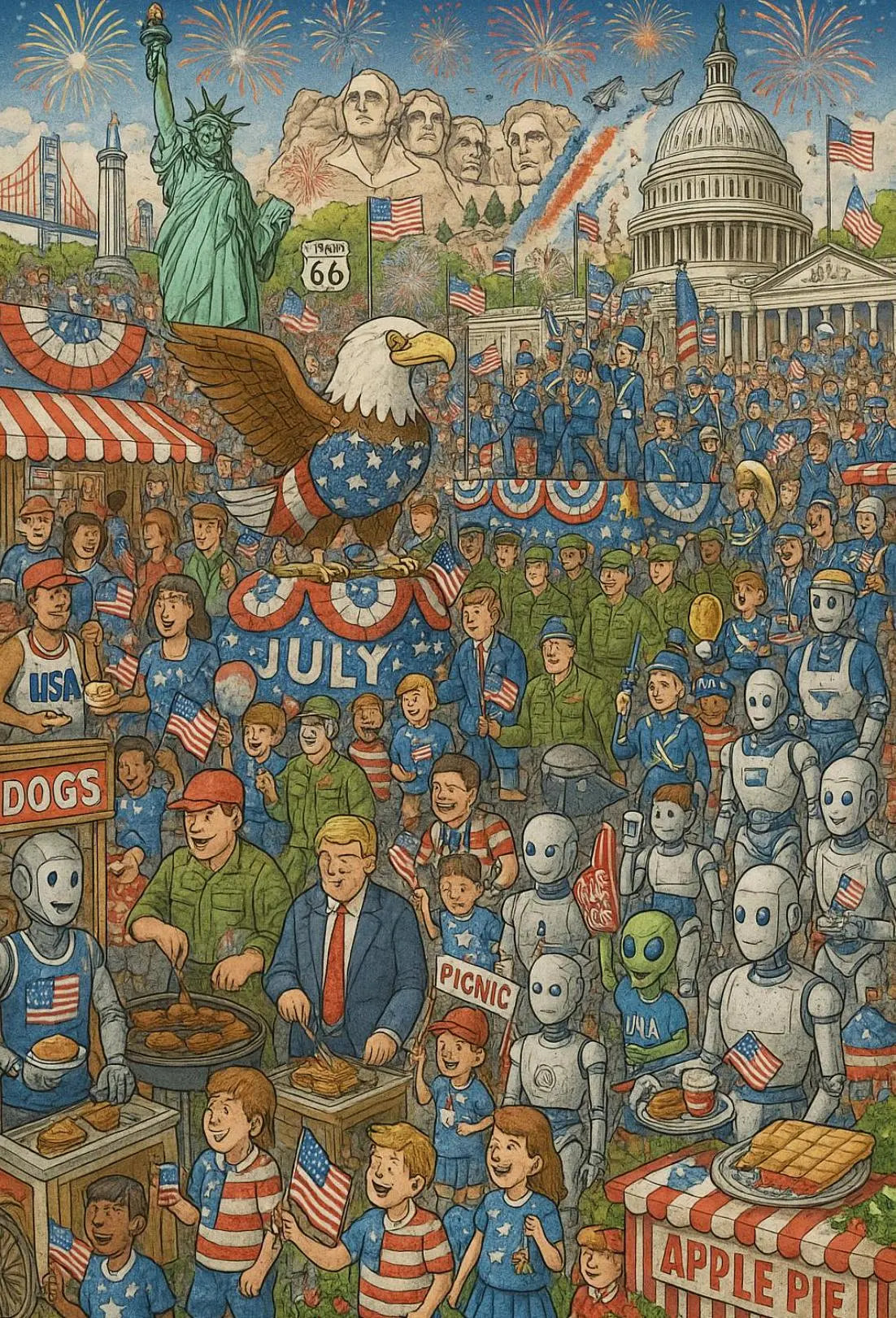 Festive American Celebration Independence Day Cultural Poster PosterGoat