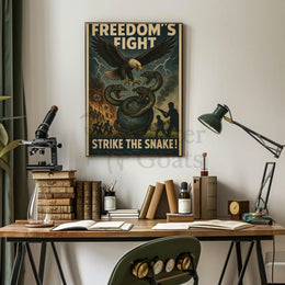 Fierce Eagle Confronts Axis Powers WWII Propaganda Poster PosterGoat