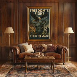 Fierce Eagle Confronts Axis Powers WWII Propaganda Poster PosterGoat