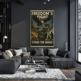 Fierce Eagle Confronts Axis Powers WWII Propaganda Poster PosterGoat