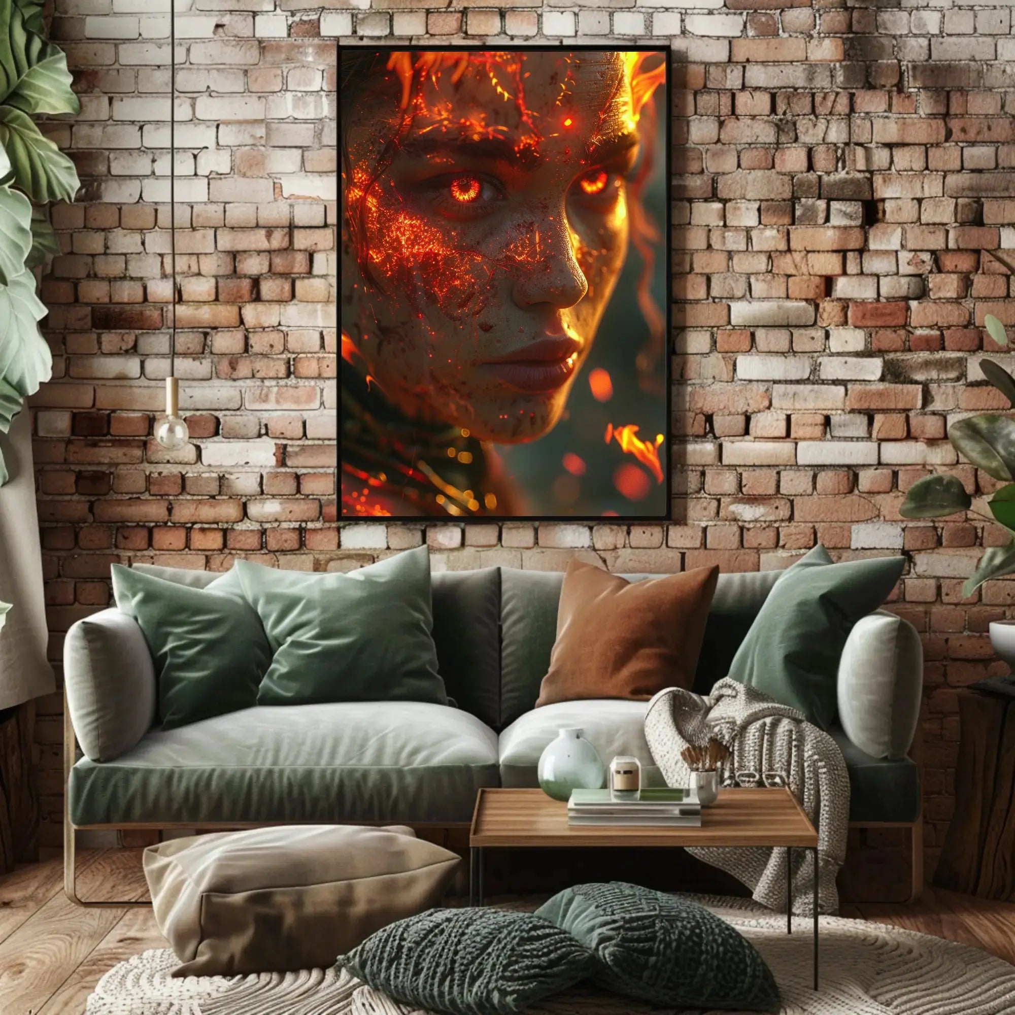 Fiery Elemental Magic Character Vivid Fantasy Sci-Fi Poster PosterGoat