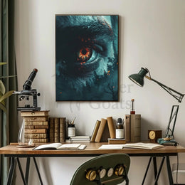 Fiery Mystical Eye Poster in Futuristic Sci-Fi Poster PosterGoat