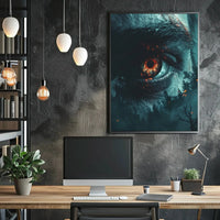 Fiery Mystical Eye Poster in Futuristic Sci-Fi Poster PosterGoat