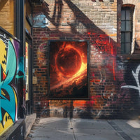 Fiery Planet Celestial Scene Futuristic Sci-Fi Poster PosterGoat
