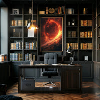 Fiery Planet Celestial Scene Futuristic Sci-Fi Poster PosterGoat