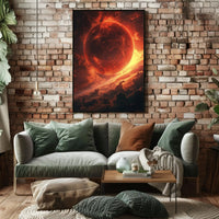Fiery Planet Celestial Scene Futuristic Sci-Fi Poster PosterGoat