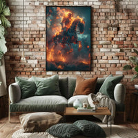 Fiery Spectral Rider Fantasy Art Poster PosterGoat